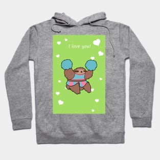 "I Love You" Cheerleader Sloth Hoodie